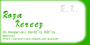 roza kerecz business card